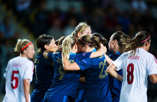 Jubel bland Frankrikes spelare