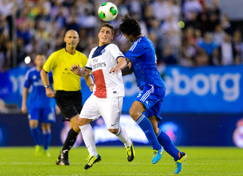 Paris Saint-Germans Marco Verratti i nickduell med Sami