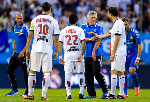 Paris Saint-Germans Zlatan Ibrahimovic, Ezequiel Lavezzi