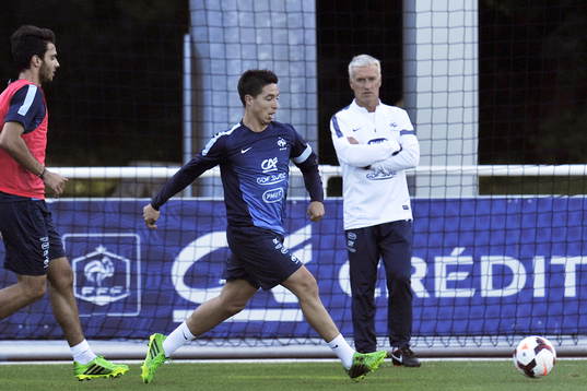  Samir NASRI / Didier DESCHAMPS - 12.08.2013 - Entrainement de l'Equipe de France
