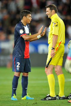  Thiago SILVA / LAURENT STIEN  - 18.08.2013 - Paris Saint Germain / Ajaccio - 2eme journee de Ligue 1