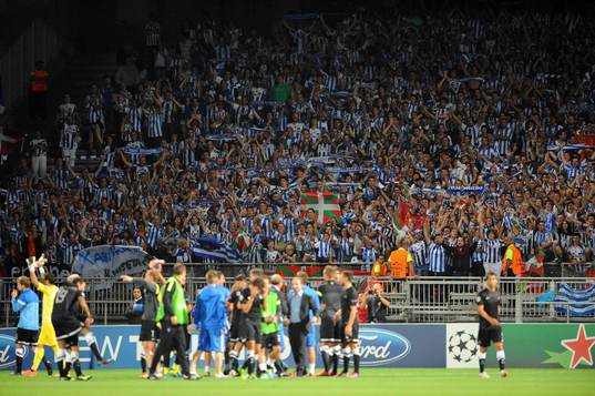  Supporters Real Sociedad - 20.08.2013 - Lyon / Real Sociedad - Ligue des Champions Play Off