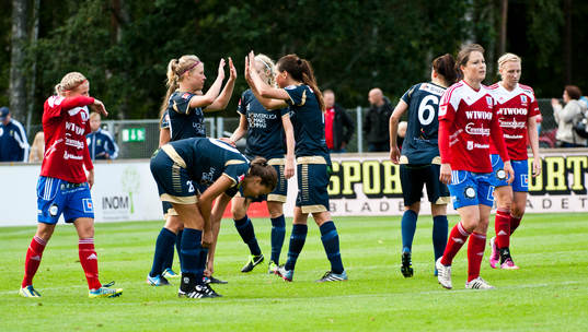 Malmö spelare jublar efter slutsiganlen