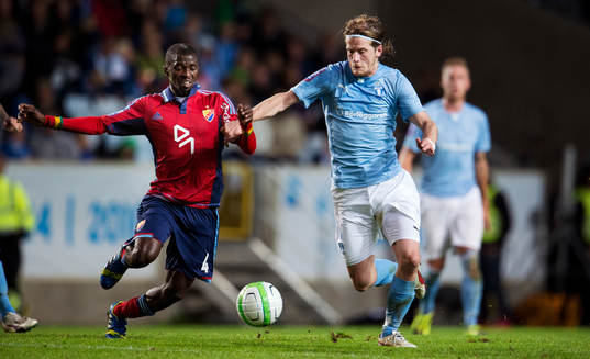 Djurgårdens Yussif Chibsah och Malmös Erik Friberg