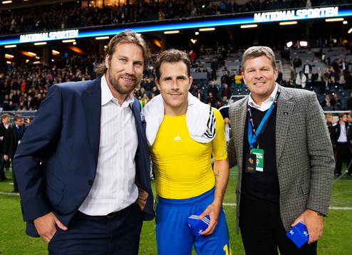 Peter Forsberg, Tobias Hysén och Svenska Spels vd Lennart
