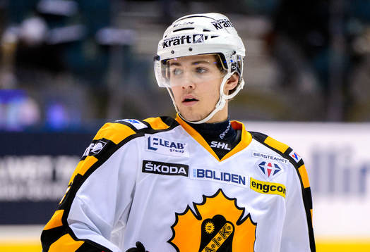 Skellefteås Arvid Lundberg innan ishockeymatchen i SHL