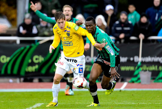 Falkenbergs Victor Sköld och Varbergs Ibrahim Koroma