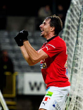 GAIS Daniel Mendes jublar efter att ha gjort 1-3