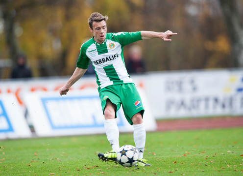 Hammarbys Nikolas Ledgerwood i matchen i Superettan mellan Ängelholm och Hammarby 26 oktober 2013.