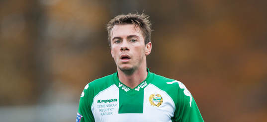Hammarbys Nikolas Ledgerwood  i matchen i Superettan mellan Ängelholm och Hammarby 26 oktober 2013.