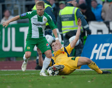  Hammarbys Erik Sundin i matchen i Superettan mellan Ängelholm och Hammarby 26 oktober 2013.