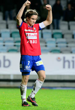 Örgrytes Jakob Lindström jublar efter matchen