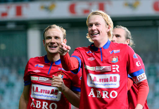 Örgrytes Jacob Ericsson jublar efter matchen