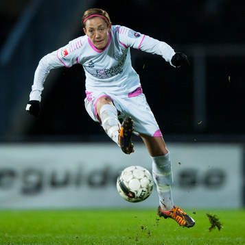  Malmös Therese Sjögran i åttondelsfinalen i  Womens Champions League mellan Ldb Malmö och Wolfsburg 9 november.