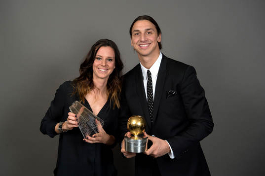 Zlatan Ibrahimovic tilld elades Guldbollen och Lotta Schelin tilldelades Diamantbollen