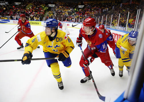 Sveriges Filip Forsberg och Oskar Sundqvist och Rysslands