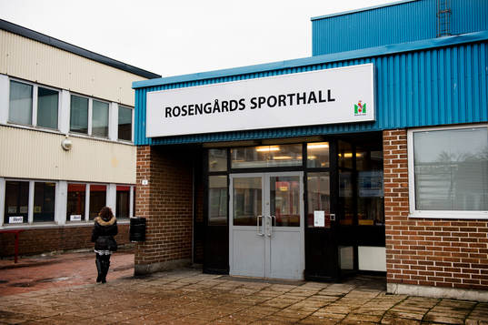 Rosengårds sporthall när Sverige tränar
