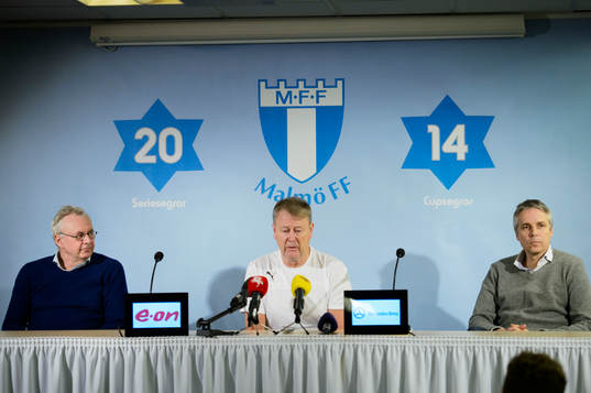 Malmö FFs VD Per Nilsson, Åge Hareide och fd sportchefen
