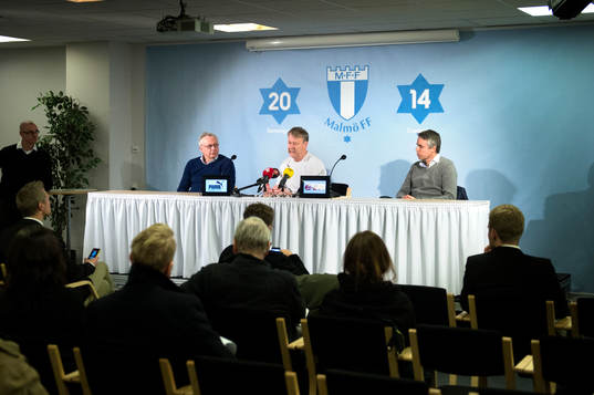 Malmö FFs VD Per Nilsson, Åge Hareide och fd sportchefen