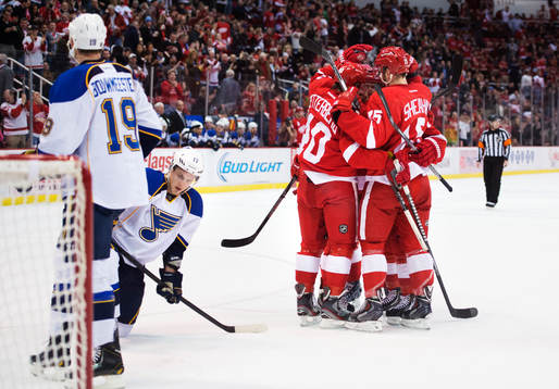 Detroitspelare jublar