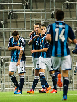 Djurgårdens spelare jublar