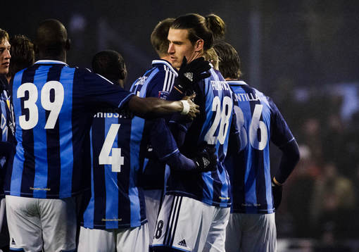 Djurgårdens  Aleksandar Prijovic  jublar med sina