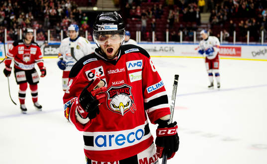 Malmö Redhawks Brian Ihnacak jublar