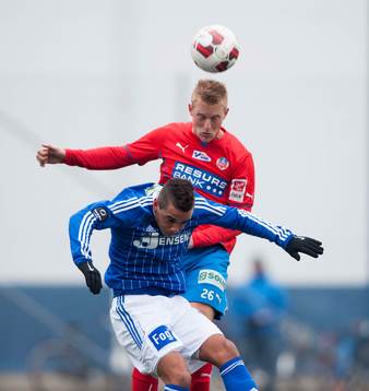 Helsingborg Peter Larsson i träningsmatchen mellan Helsingborg och Lyngby i Helsingborg 22 februari 2014.