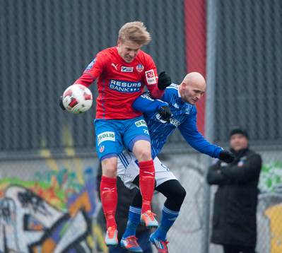 Helsingborg Jere Uronen i träningsmatchen mellan Helsingborg och Lyngby i Helsingborg 22 februari 2014.
