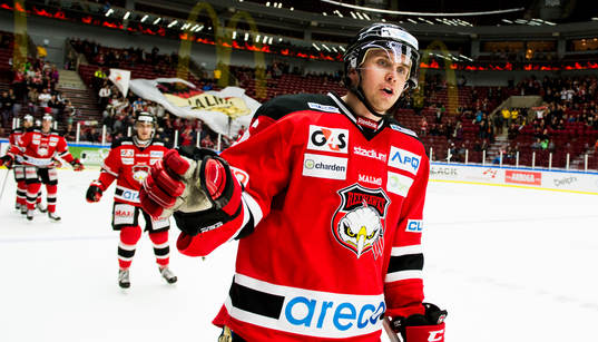 Malmö Redhawks Magnus Häggström jublar