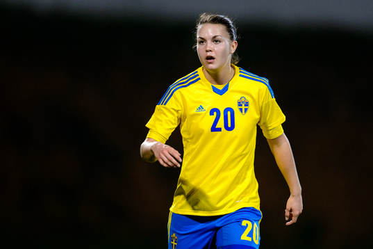 Sveriges Emilia Appelqvist i matchen mellan Sverige och Danmark