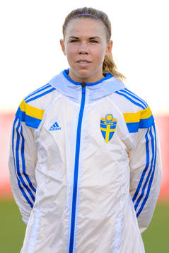 Sveriges Jessica Samuelsson innan matchen mellan Sverige