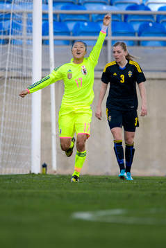 Japans Yuki Ogimi jublar efter 1-1