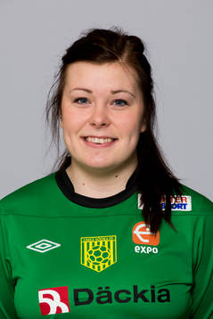Damfotbollsspelaren Jenny Nilsson, målvakt, Umeå Södra, poserar för ett porträtt den 15 mars 2014 i Solna.