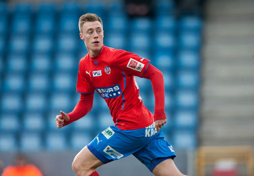Helsingborgs Anton Kinnander i matchen i Svenska Cupen mellan Helsingborg och Syrianska i Helsingborg 16 mars 2014.