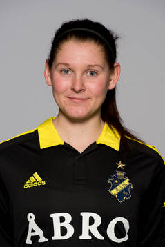 Damfotbollsspelaren Madeleine Rohr, AIK, poserar för ett porträtt  den 17 mars 2014 i Solna.