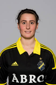 Damfotbollsspelaren Julia Molin, AIK, poserar för ett porträtt  den 17 mars 2014 i Solna.