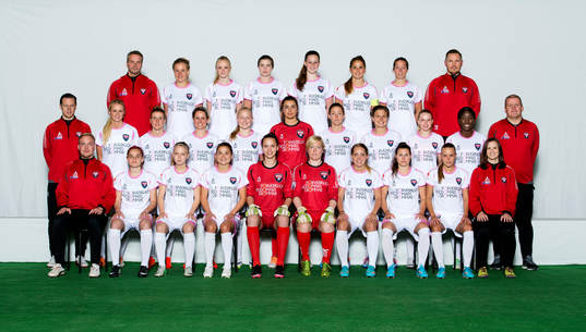 FC Rosengårds lagbild bakre raden fr.v. Tomas Håkansson, Katrin Schmit, Emma Pennsäter, Anna Thörqvist, Nicoline Sörensen, Sara Bjöck Gunnarsdottir, Lina Nilsson, Ingemar Lund-Jensen, Mittenraden fr.v. Markus Tilly, Amanda Ilestedt, Anja Mittag, Kathleene Radtke, Ebba Wieder, Zecira Musovic, Therese Sjögran, Lisa Ek, Sofia Anker-Kofoed, Anita Asante, Trond Vefald,  Främre raden fr.v. Jonas Eidevall, Sarah Mellouk, Nathalie Persson, Alexandra Riley, Doris Bacic, Thora Helgadottir, Elin Rubensson, Ramona Bachmann, Elin Björklund, Johanna Sjögren, den 21 mars 2014 i Malmö.