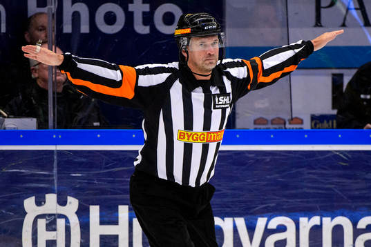 Domare Christer Lärking dömer bort ett mål