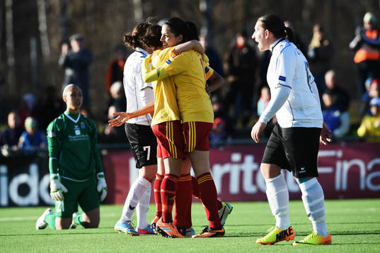 Tyresös Madelaine Edlund jublar efter 7-1