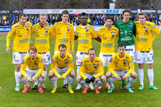 Falkenbergs Stefan Rodevåg, Per Karlsson, Daniel Johansson, Godsway Donyoh, Tibor Joza målvakt Otto Martler, Adam Eriksson, Dan Keat, Calle Wede, Christoffer Carlsson och Anton Wede