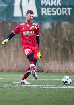 Häckens målvakt Emre Patat i fotbollsmatchen mellan BK Häcken och Landskrona BoIS i U19 Allsvenskan Södra den 05 januari 2014 i Göteborg .