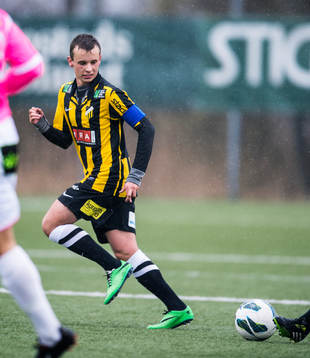 Häckens Rasmus Andernil Bozic i fotbollsmatchen mellan BK Häcken och Landskrona BoIS i U19 Allsvenskan Södra den 05 januari 2014 i Göteborg .