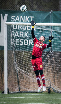 Häckens målvakt Emre Patat i fotbollsmatchen mellan BK Häcken och Landskrona BoIS i U19 Allsvenskan Södra den 05 januari 2014 i Göteborg .