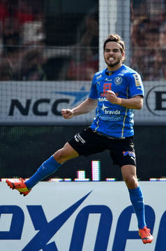 Halmstads Kristinn Steindorsson jublar efter 2-1