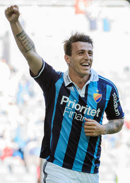 Djurgårdens Erton Fejzullahu jublar