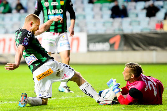 GAIS Joel Johansson med en målchans mot Syrianskas