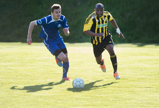 Hässleholms Initimi Biotonye i matchen i div. lll mellan Älmhult och IFK Hässleholm i Älmhult 4 maj  2014.