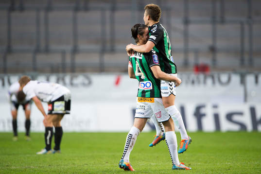 GAIS Mirza Mujcic och Malkolm Moenza jublar