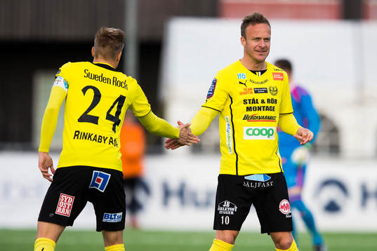 Mjällbys Mattias Håkansson och Marcus Ekenberg